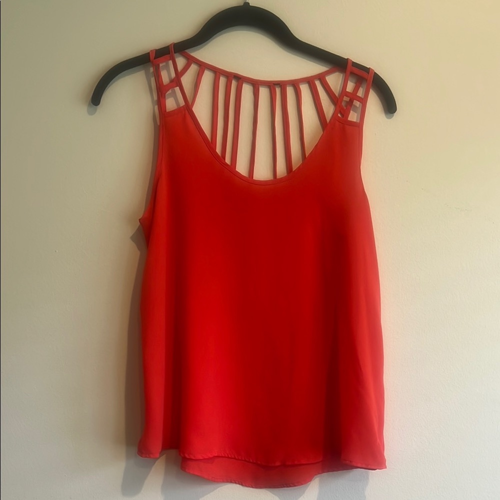 Red Sleeveless Cut Out Tank Top